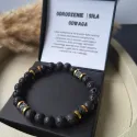BRANSOLETKA MĘSKA DLA NIEGO LAWA WULKANICZNA ODRODZENIE SIŁA ODWAGA